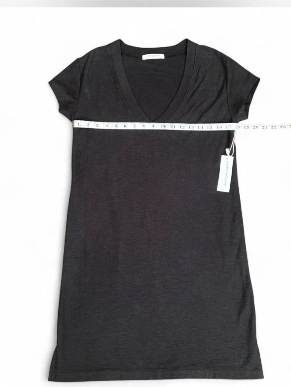 perfectwhitetee Black V-Neck Midi Dress
